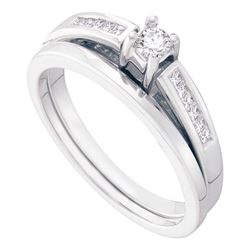 0.25 CTW Diamond Bridal Wedding Engagement Ring 14KT White Gold - REF-49X5Y