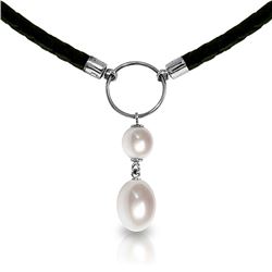 Genuine 6 ctw Pearl Necklace Jewelry 14KT White Gold - REF-47F8Z