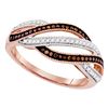 0.25 CTW Red Color Diamond Fashion Ring 10KT Rose Gold - REF-30H2M