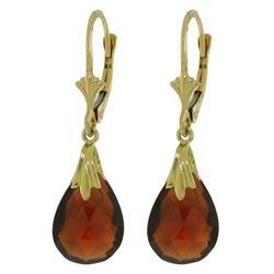 Genuine 6 ctw Garnet Earrings Jewelry 14KT Yellow Gold - REF-27W8Y