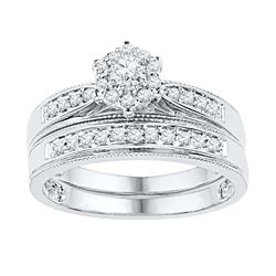 0.40 CTW Diamond Bridal Wedding Engagement Ring 10KT White Gold - REF-48M7H