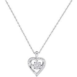 0.16 CTW Moving Twinkle Diamond Heart Pendant 10KT White Gold - REF-18W7K