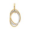 Image 1 : 0.15 CTW Diamond Triple Joined Oval Pendant 10KT Yellow Gold - REF-18N2F