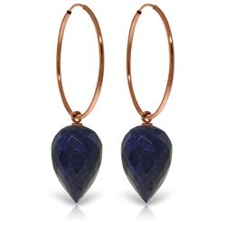 Genuine 25.8 ctw Corundum Earrings Jewelry 14KT Rose Gold - REF-36F9Z