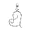 0.10 CTW Diamond Curled Heart Pendant 10KT White Gold - REF-10W5K