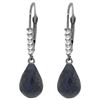 Genuine 17.75 ctw Sapphire & Diamond Earrings Jewelry 14KT White Gold - REF-41Y6F