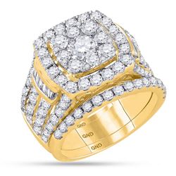 3.98 CTW Diamond Bridal Wedding Engagement Ring 14KT Yellow Gold - REF-442X4Y