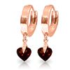 Genuine 1.50 ctw Garnet Earrings Jewelry 14KT Rose Gold - REF-25R8P