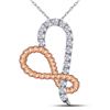 Image 1 : 0.15 CTW Diamond Rope Infinity Heart Pendant 10KT Two-tone Gold - REF-13F4N