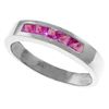 Genuine 0.60 ctw Pink Sapphire Ring Jewelry 14KT White Gold - REF-50N5R