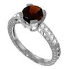 Genuine 1.80 ctw Garnet & Diamond Ring Jewelry 14KT White Gold - REF-98N3R