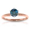 Image 1 : Genuine 0.50 ctw Blue Diamond Ring Jewelry 14KT Rose Gold - REF-135Y8F