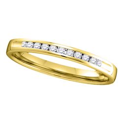 0.10 CTW Diamond Single Row Wedding Ring 14KT Yellow Gold - REF-19F4N