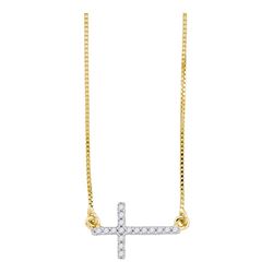 0.10 CTW Diamond Cross Pendant 10KT Yellow Gold - REF-16K4W