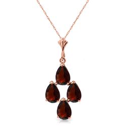 Genuine 1.50 ctw Garnet Necklace Jewelry 14KT Rose Gold - REF-20N4R