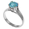 Genuine 1.10 ctw Blue Topaz Ring Jewelry 14KT White Gold - REF-57R3P
