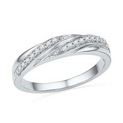 0.10 CTW Diamond Simple Ring 10KT White Gold - REF-14K9W