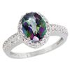 Natural 1.91 ctw Mystic-topaz & Diamond Engagement Ring 10K White Gold - REF-31M7H