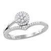 0.25 CTW Diamond Cluster Chevron Fashion Ring 10KT White Gold - REF-22Y4X