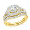 0.75 CTW Diamond Bridal Wedding Engagement Ring 14KT Yellow Gold - REF-89W9K