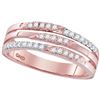 Image 1 : 0.20 CTW Diamond 3-row Ring 10KT Rose Gold - REF-30K2W