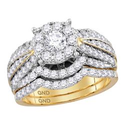 1.78 CTW Diamond Bridal Wedding Engagement Ring 14KT Yellow Gold - REF-247Y5X