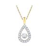 Image 1 : 0.40 CTW Diamond Solitaire Teardrop Pendant 10KT Yellow Gold - REF-50M9H