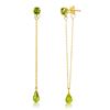 Image 1 : Genuine 3.15 ctw Peridot Earrings Jewelry 14KT Yellow Gold - REF-22H3X