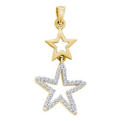 0.11 CTW Diamond Star Pendant 10KT Yellow Gold - REF-10M5H