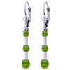 Genuine 2.5 ctw Peridot Earrings Jewelry 14KT White Gold - REF-39X3M