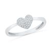 0.10 CTW Diamond Heart Ring 10KT White Gold - REF-12Y8X