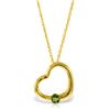Genuine 0.25 ctw Peridot Necklace Jewelry 14KT Yellow Gold - REF-29A2K