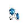 1.75 CTW Pear Blue Topaz Solitaire Diamond Stud Earrings 14KT White Gold - REF-75X2Y