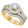 0.95 CTW Diamond Bridal Wedding Engagement Ring 14KT Yellow Gold - REF-149Y9X