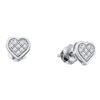 Image 1 : 0.15 CTW Diamond Heart Love Cluster Earrings 10KT White Gold - REF-14Y9X