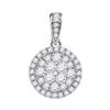 Image 1 : 0.50 CTW Diamond Circle Cluster Pendant 14KT White Gold - REF-47M9H