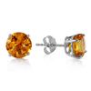 Genuine 3.1 ctw Citrine Earrings Jewelry 14KT White Gold - REF-23Y9F