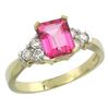 Natural 1.48 ctw pink-topaz & Diamond Engagement Ring 10K Yellow Gold - REF-43A3V