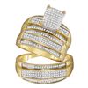 0.69 CTW His & Hers Diamond Matching Bridal Ring 10KT Yellow Gold - REF-82K4W