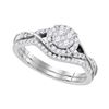 0.42 CTW Diamond Bridal Wedding Engagement Ring 10KT White Gold - REF-41Y3X