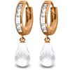 Genuine 5.35 ctw White Topaz Earrings Jewelry 14KT Rose Gold - REF-43Y6F