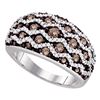 1.23 CTW Brown Color Diamond Fashion Ring 10KT White Gold - REF-75W2K