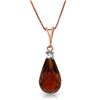 Genuine 2.3 ctw Garnet & Diamond Necklace Jewelry 14KT Rose Gold - REF-22K8V