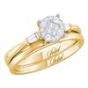 0.25 CTW Princess Diamond Soleil Bridal Engagement Ring 14KT Yellow Gold - REF-44W9K