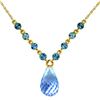 Genuine 11.50 ctw Blue Topaz Necklace Jewelry 14KT Yellow Gold - REF-34W7Y