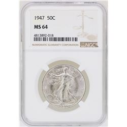 1947 Walking Liberty Half Dollar Coin NGC MS64