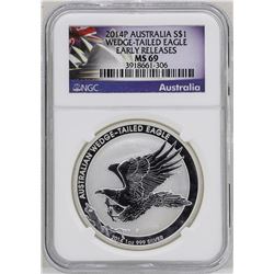 2014P $1 Australia Wedge-Tailed Eagle Silver Coin NGC MS69 Early Releases