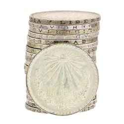 Lot of (20) Mixed Date 1922-1945 Mexico Un Peso Silver Coins