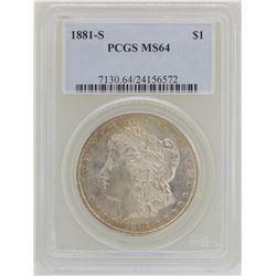 1881-S $1 Morgan Silver Dollar Coin PCGS MS64