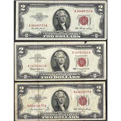 Lot of (3) 1953/1963 $2 Legal Tender Notes